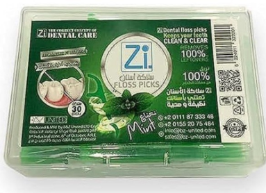 زى خلة اسنان بلاستيك بخيط 30عود نعناع