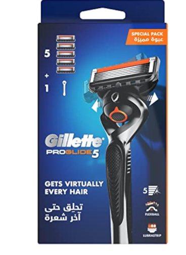  جيليت بروجلايت ماكينة + خمس شفرات