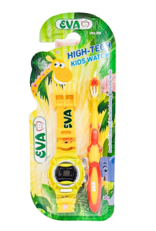 [1229]  ايفا فرشة اسنان اطفال +ساعة بالقطعة