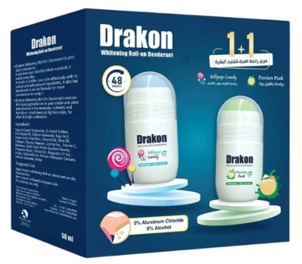 [3529] دراكون رول اون لتفتيح البشرة50 مل برائحة الولي بوب كاندي + الباشون بيك (1+1)